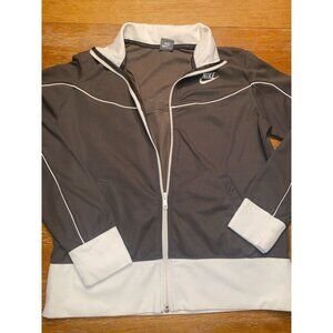 Nike Womens Full-Zip Track Jacket Gray/White Size L